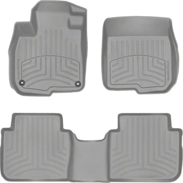 Weathertech Front and Rear Floor Liner HP; Gray (20-26 Silverado 2500 HD Crew Cab w/ Front Bucket Seats & Rear Underseat Storage)
