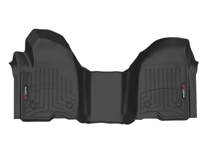 Weathertech DigitalFit Front Over the Hump Floor Liner for Vinyl Floors; Black (20-26 Silverado 3500 HD Double Cab, Crew Cab)