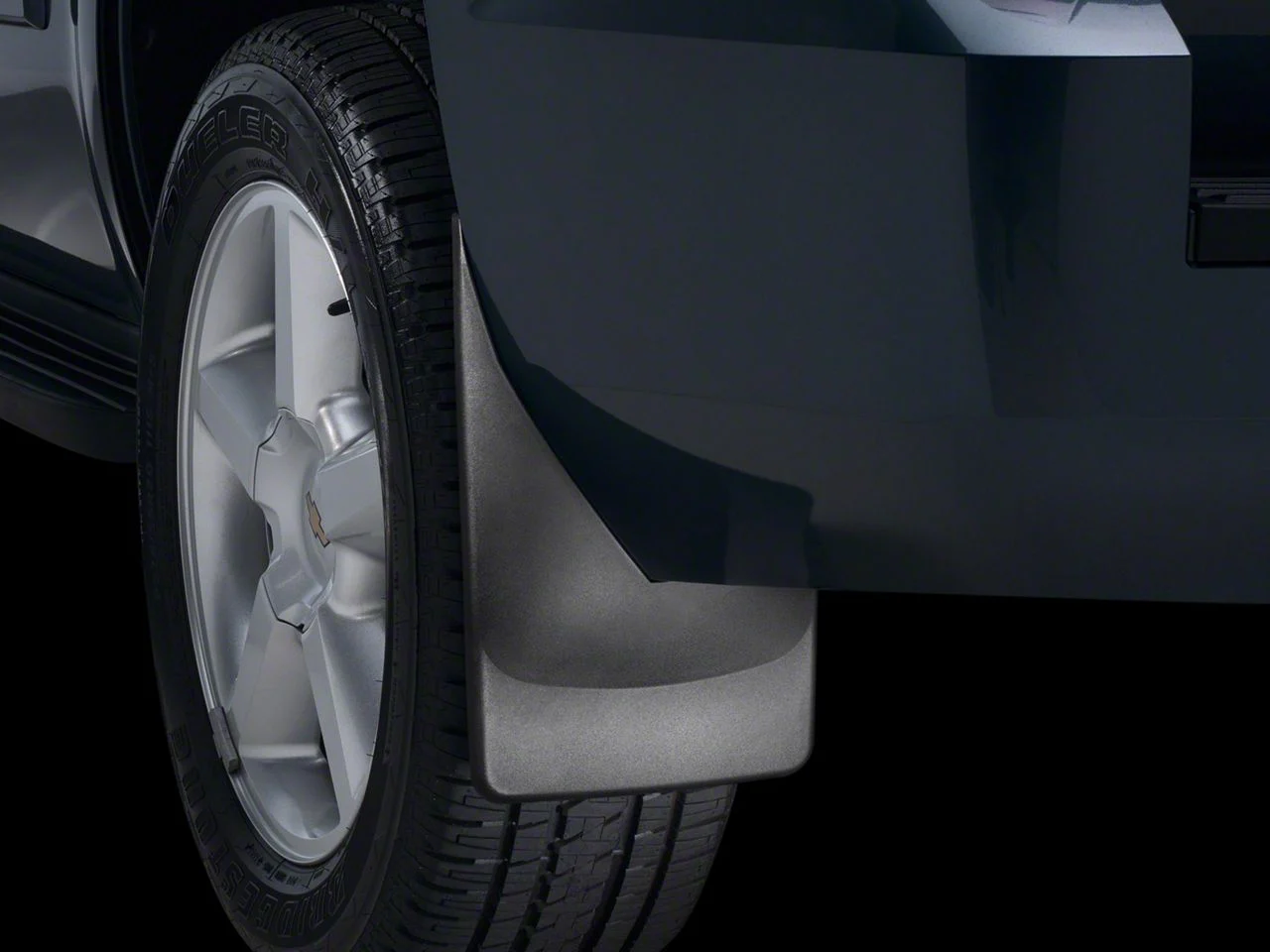 Weathertech No-Drill Mud Flaps; Front; Black (20-26 Silverado 3500 HD)