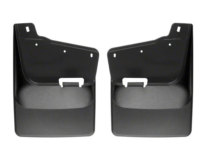 Weathertech No-Drill Mud Flaps; Rear; Black (20-26 Silverado 3500 HD SRW)