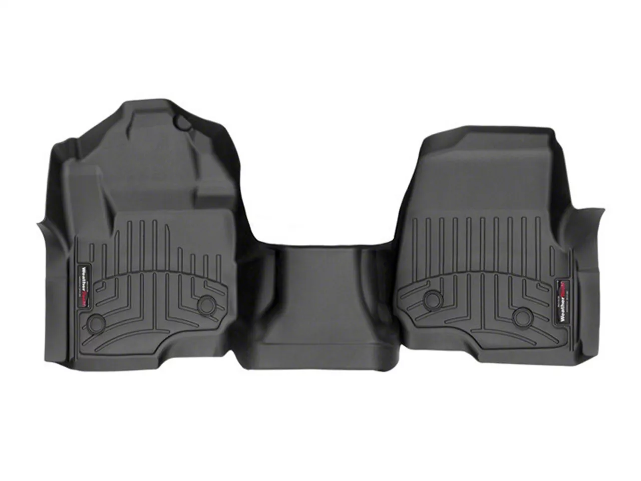 Weathertech DigitalFit Front Over the Hump Floor Liner for Vinyl Floors; Black (17-22 F-250 Super Duty SuperCab, SuperCrew)