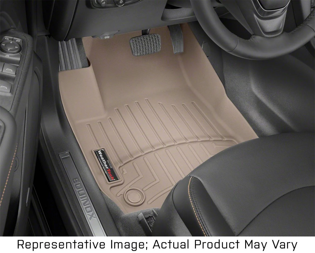 Weathertech DigitalFit Front Over the Hump Floor Liner; Tan (17-22 F-250 Super Duty SuperCab, SuperCrew)