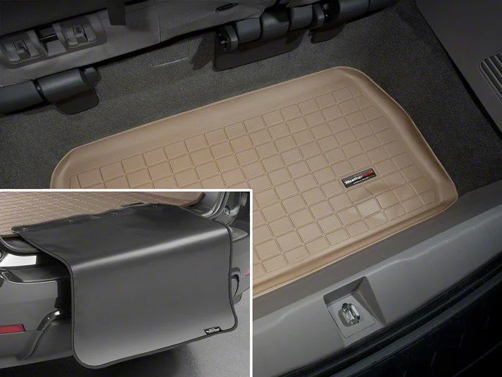 Weathertech DigitalFit Cargo Liner with Bumper Protector; Behind 3rd Row; Tan (15-20 Tahoe)