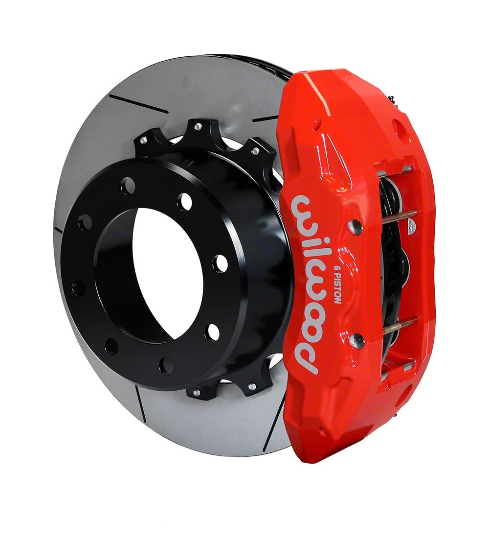 Wilwood Tactical Extreme TX6R Rear Big Brake Kit with 16-Inch Slotted Rotors; Red Calipers (11-12 4WD F-250 Super Duty)