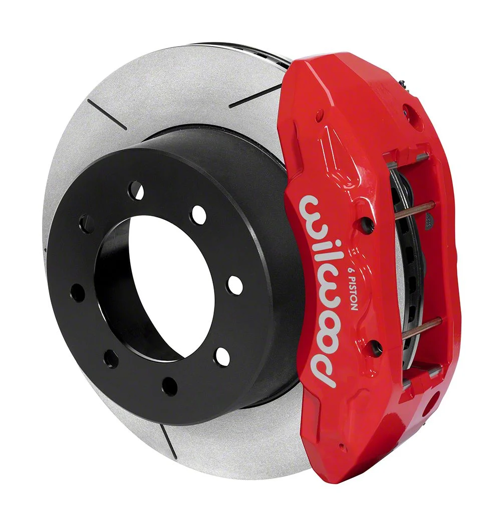 Wilwood Tactical Extreme TX6R Rear Big Brake Kit with 16-Inch Slotted Rotors; Red Calipers (13-26 4WD F-250 Super Duty)