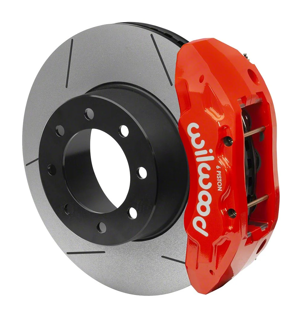 Wilwood Tactical Extreme TX6R Rear Big Brake Kit with 16-Inch Slotted Rotors; Red Calipers (14-18 RAM 2500)