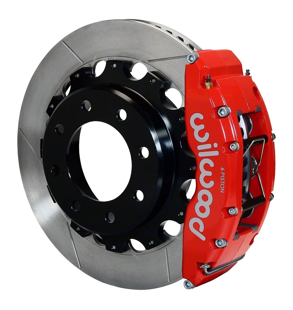 Wilwood TC6R Rear Big Brake Kit with 16-Inch Slotted Rotors; Red Calipers (07-10 Sierra 2500 HD)
