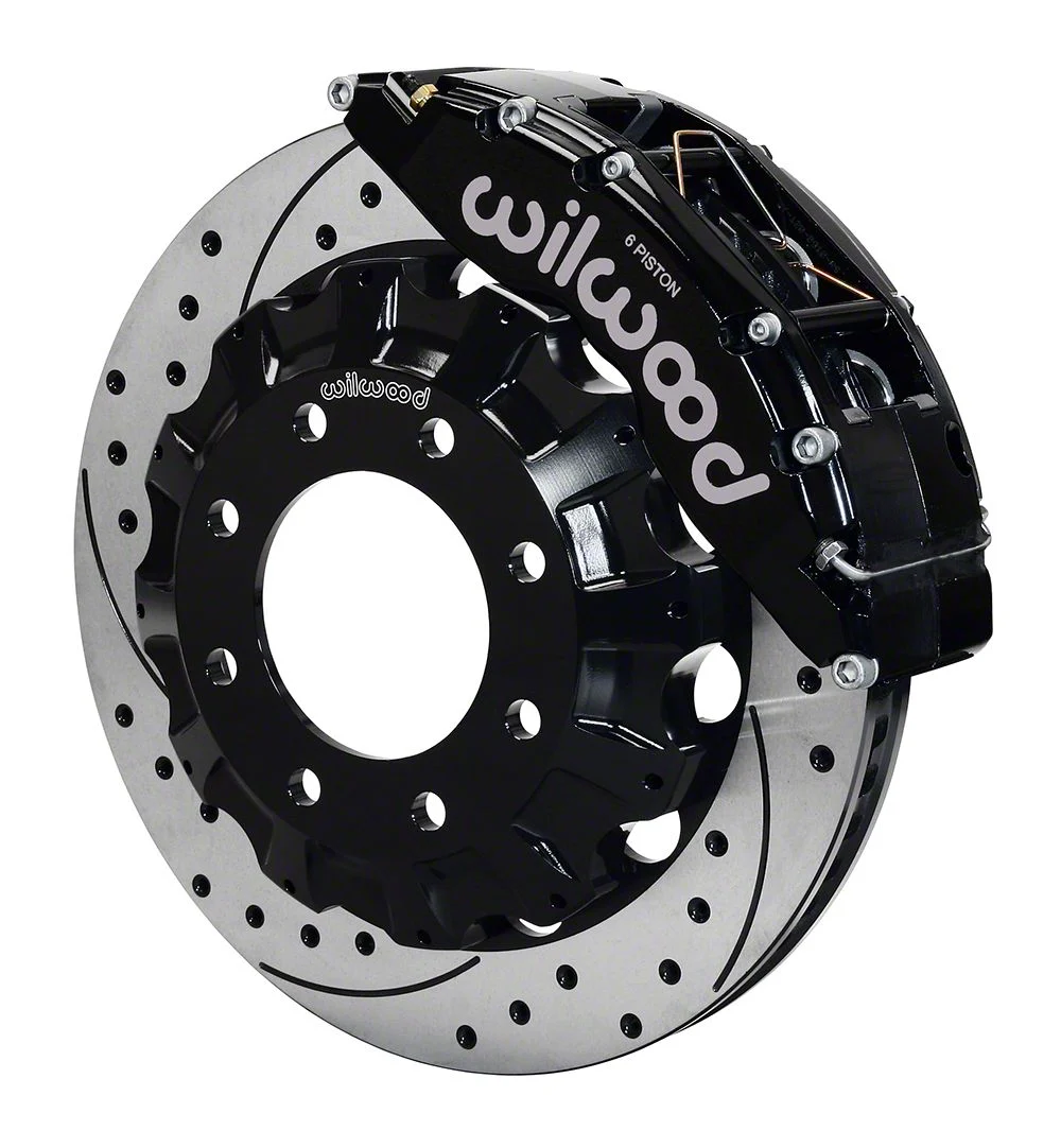 Wilwood TC6R Front Big Brake Kit with 16-Inch Drilled and Slotted Rotors; Black Calipers (07-10 Silverado 2500 HD)