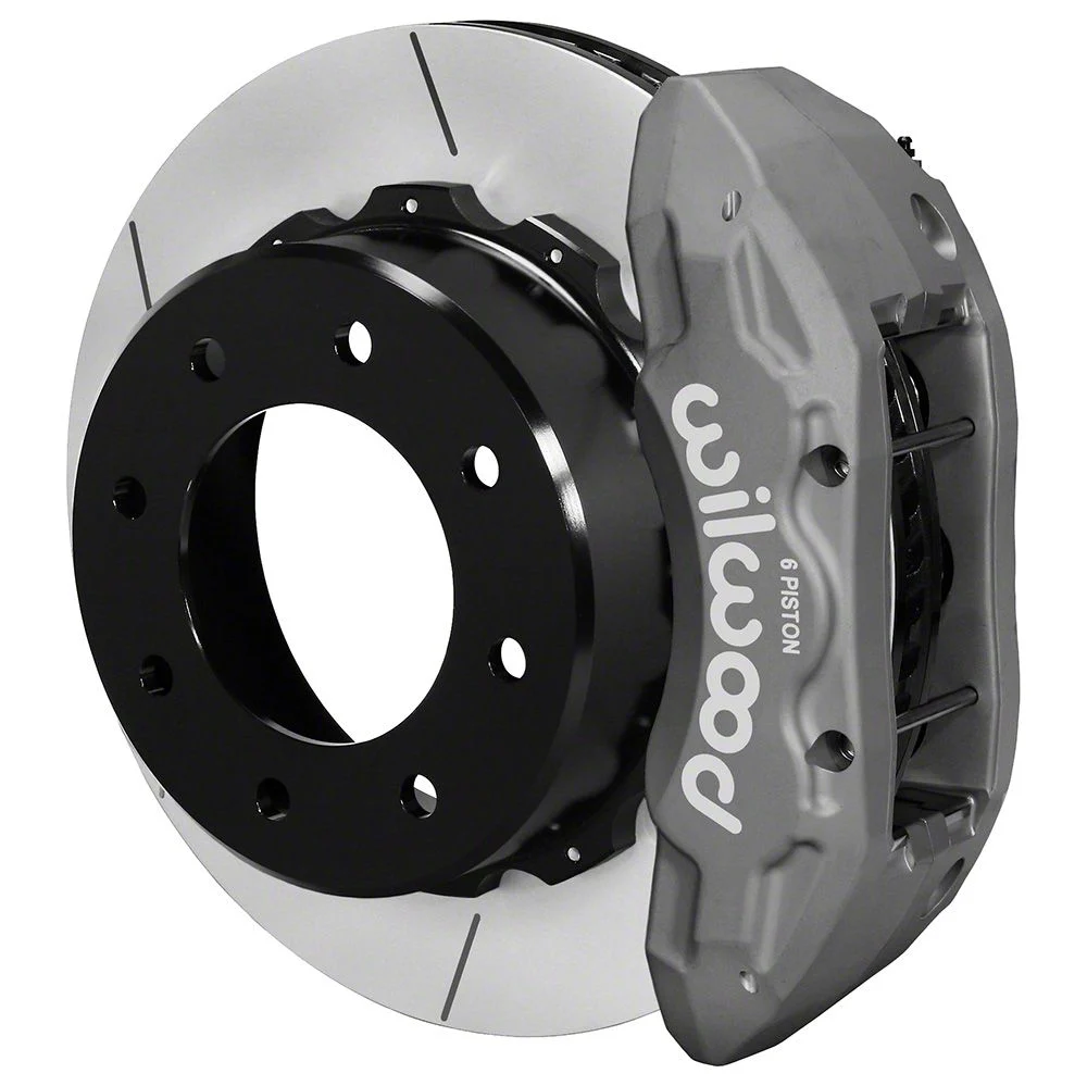Wilwood Tactical Extreme TX6R Rear Big Brake Kit with 15.50-Inch Slotted Rotors; Anodized Clear Calipers (11-19 Silverado 2500 HD)
