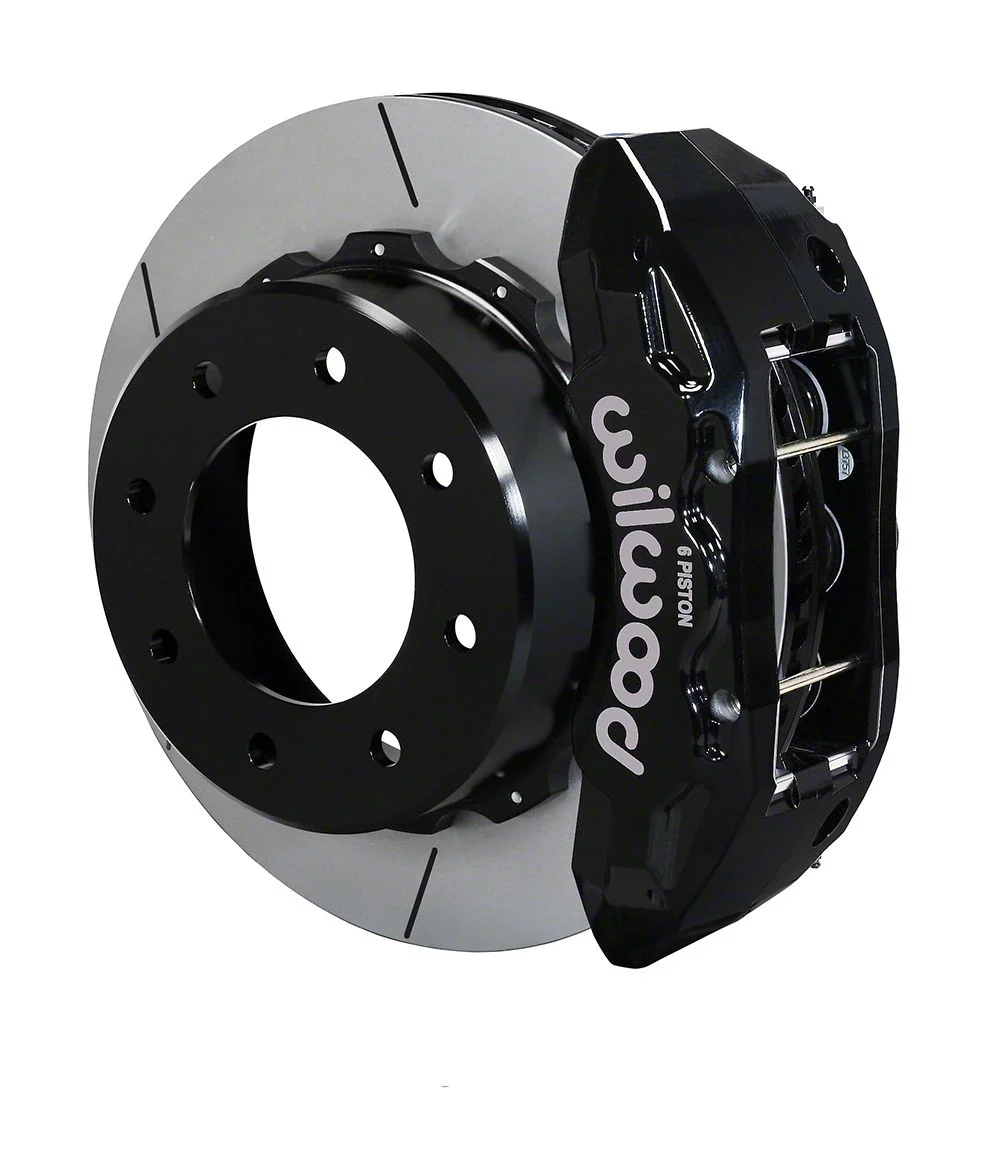 Wilwood Tactical Extreme TX6R Rear Big Brake Kit with 15.50-Inch Slotted Rotors; Black Calipers (11-19 Silverado 2500 HD)