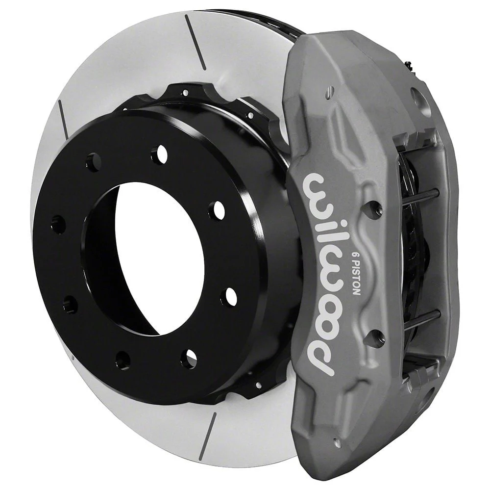 Wilwood Tactical Extreme TX6R Rear Big Brake Kit with 15.50-Inch Slotted Rotors; Anodized Clear Calipers (11-19 Silverado 3500 HD)