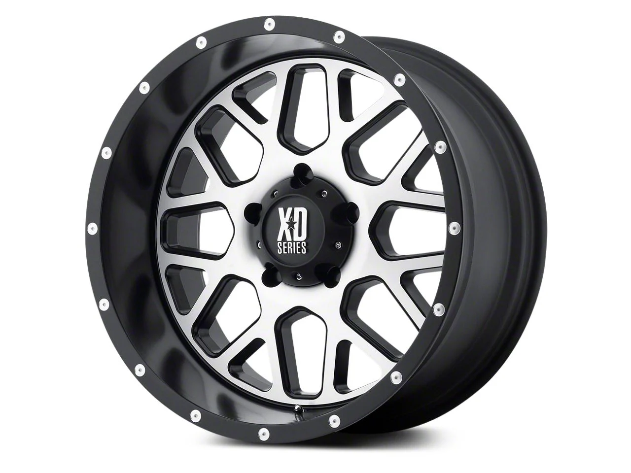 XD Grenade Satin Black Machined 5-Lug Wheel; 20x9; 0mm Offset (02-08 RAM 1500, Excluding Mega Cab)