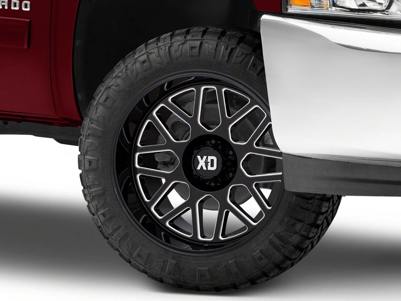 XD Grenade 2 Gloss Black Milled 6-Lug Wheel; 22x10; -18mm Offset (07-13 Silverado 1500)