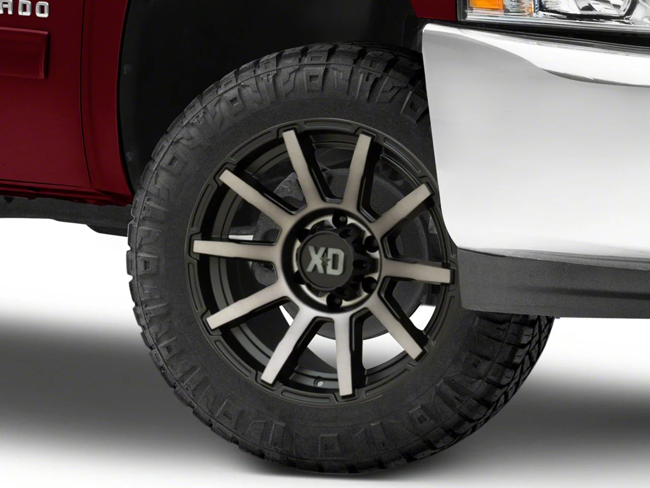 XD Outbreak Satin Black with Gray Tint 6-Lug Wheel; 20x10; -18mm Offset (07-13 Silverado 1500)