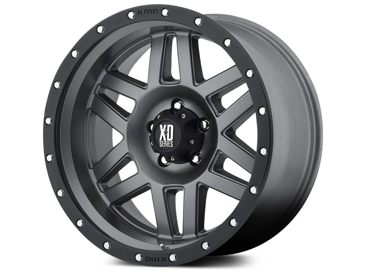 XD Machete Matte Gray with Black Ring 5-Lug Wheel; 17x9; 18mm Offset (09-18 RAM 1500)