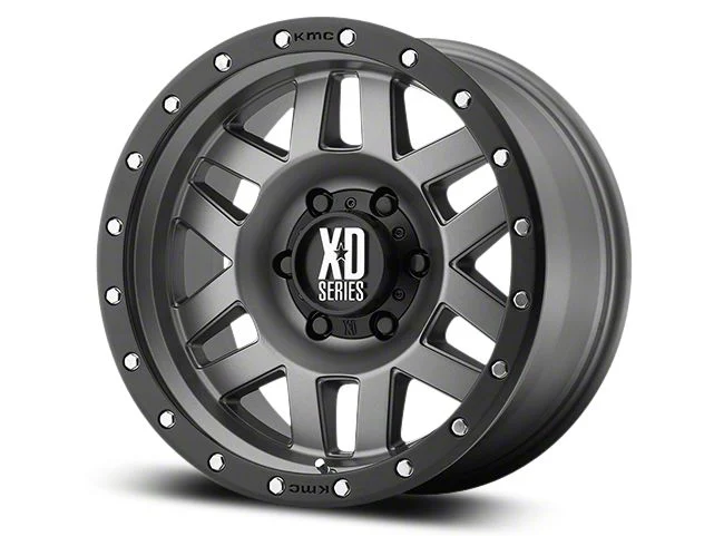 XD Machete Matte Gray with Black Ring 6-Lug Wheel; 20x9; 18mm Offset (14-18 Sierra 1500)