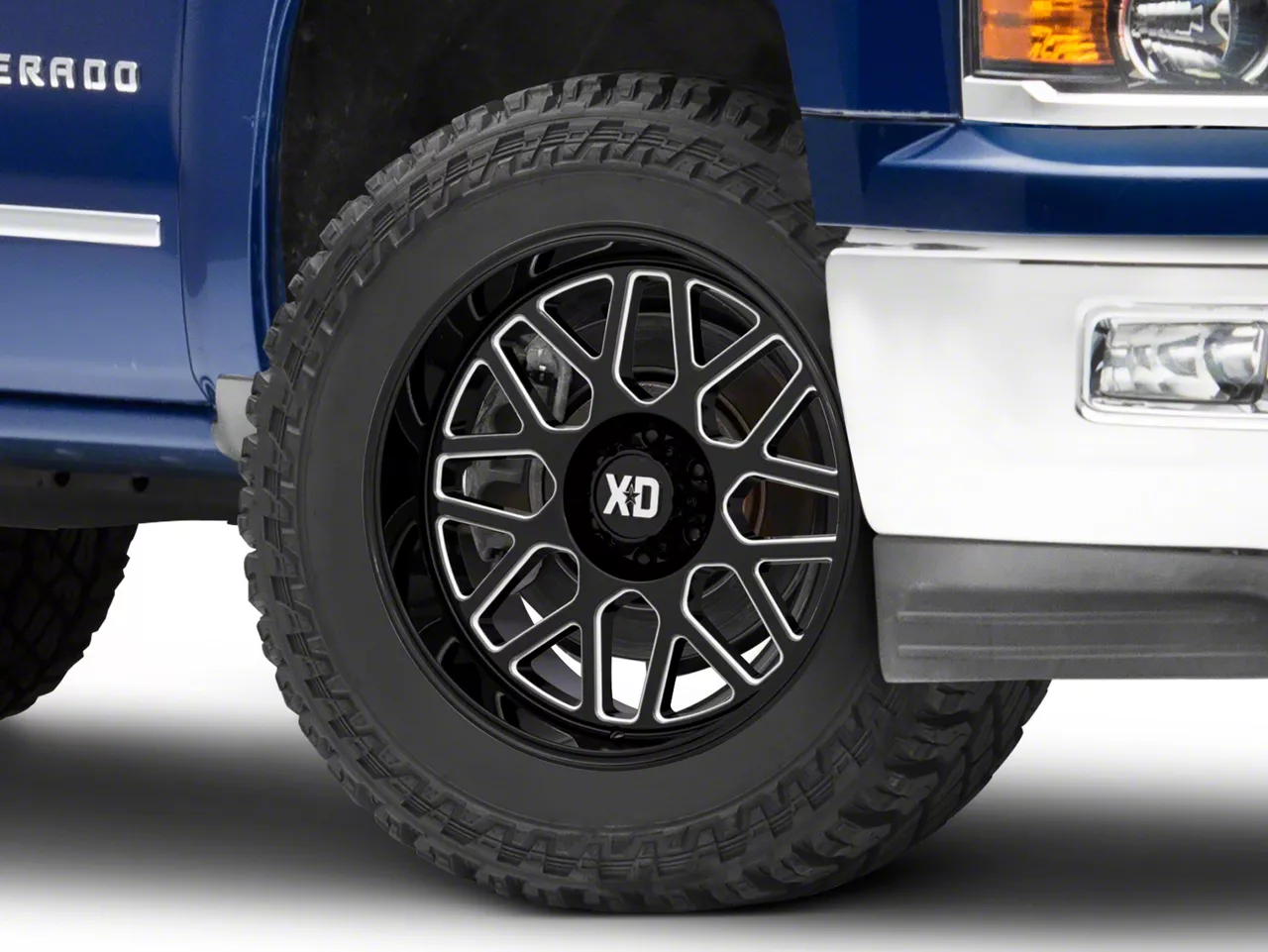 XD Grenade 2 Gloss Black Milled 6-Lug Wheel; 20x9; 0mm Offset (14-18 Silverado 1500)