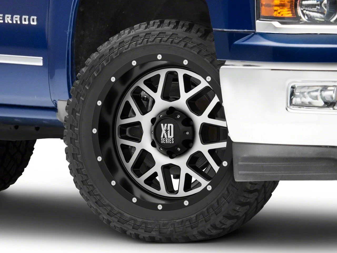 XD Grenade Satin Black Machined 6-Lug Wheel; 22x9.5; 15mm Offset (14-18 Silverado 1500)