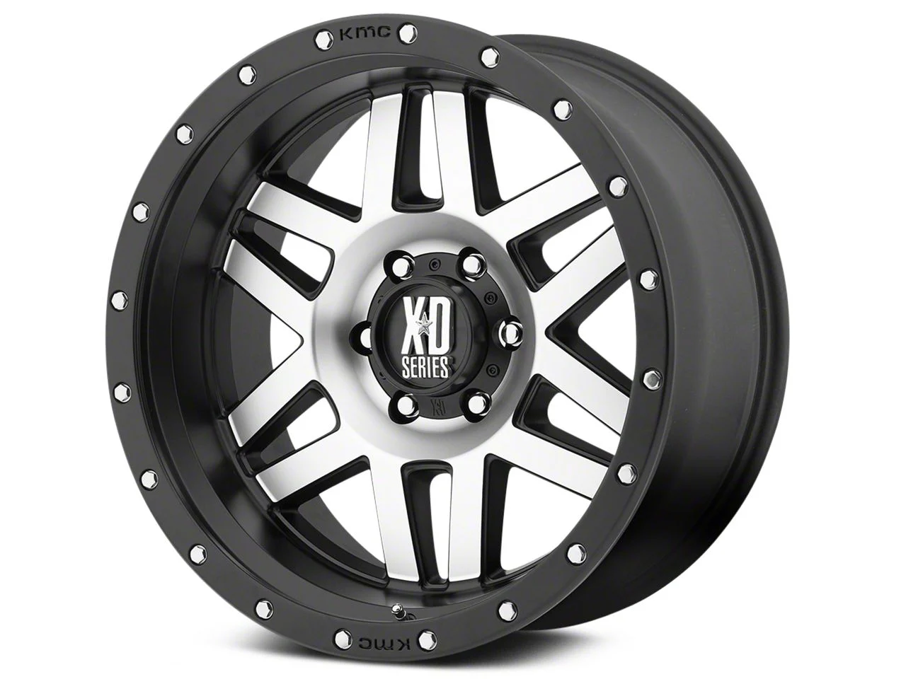 XD Machete Black Machined 6-Lug Wheel; 17x9; -12mm Offset (14-18 Silverado 1500)