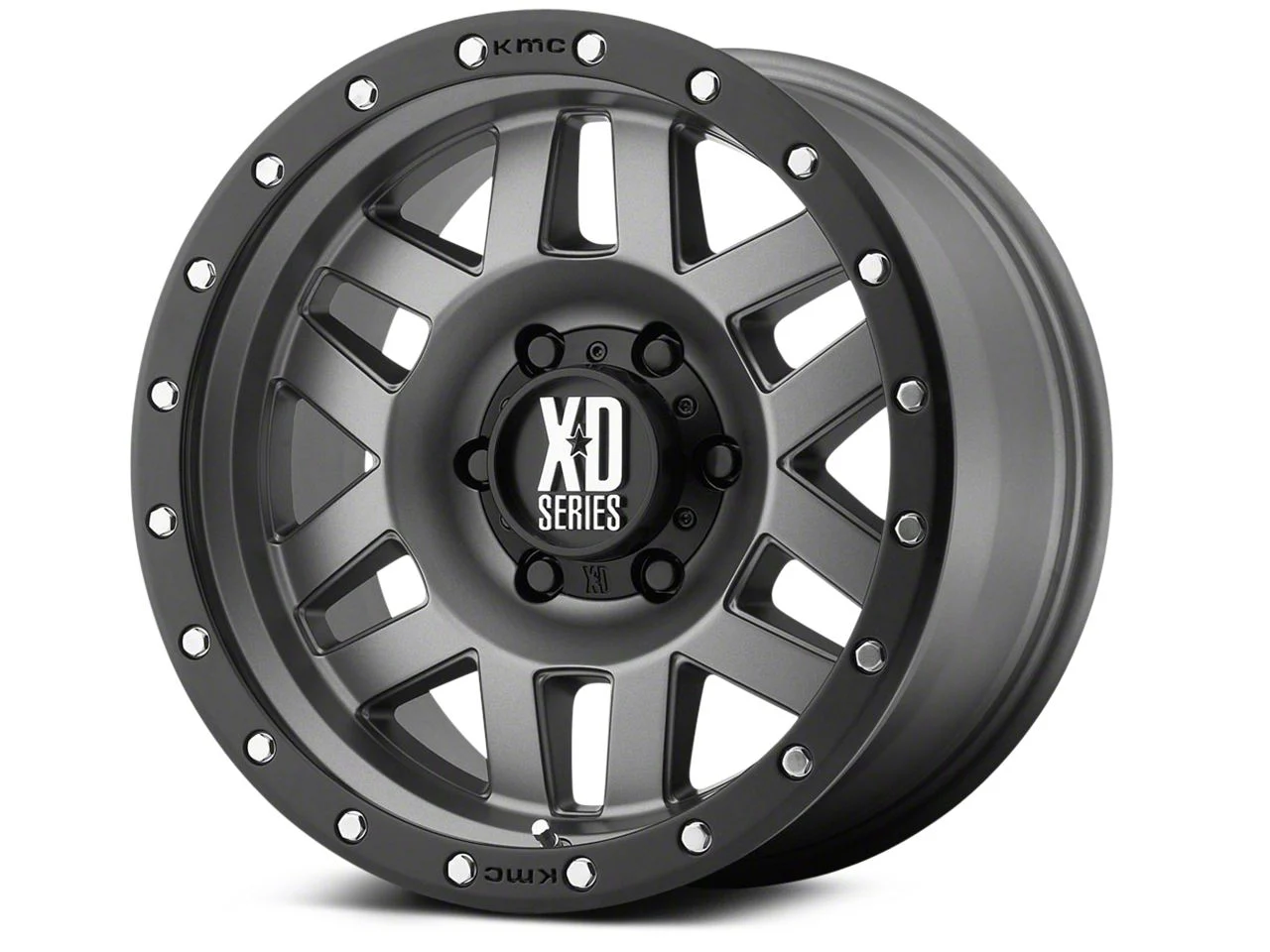 XD Machete Matte Gray with Black Ring 6-Lug Wheel; 20x9; 18mm Offset (14-18 Silverado 1500)