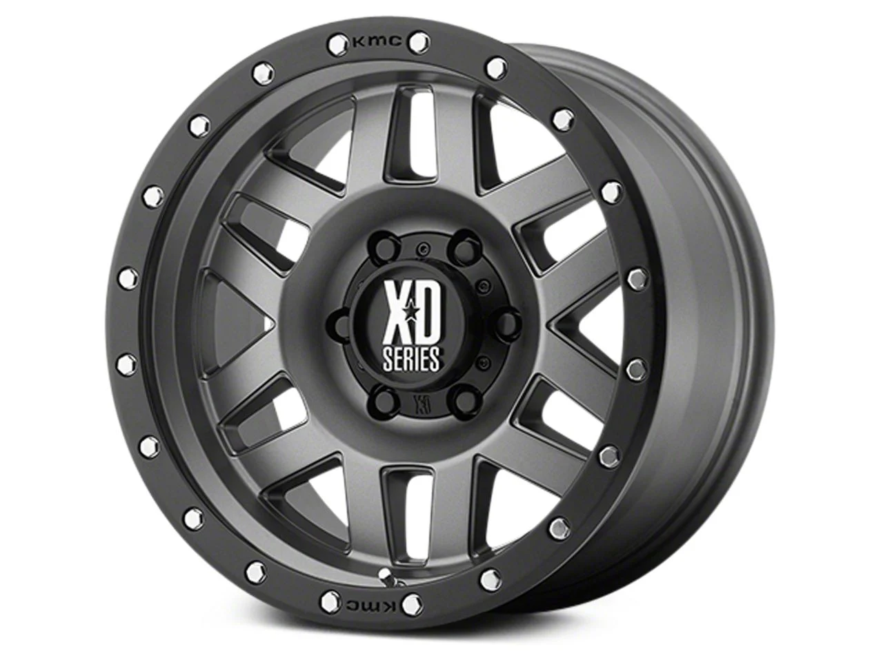 XD Machete Matte Gray with Black Ring 6-Lug Wheel; 18x9; -12mm Offset (19-26 Sierra 1500)