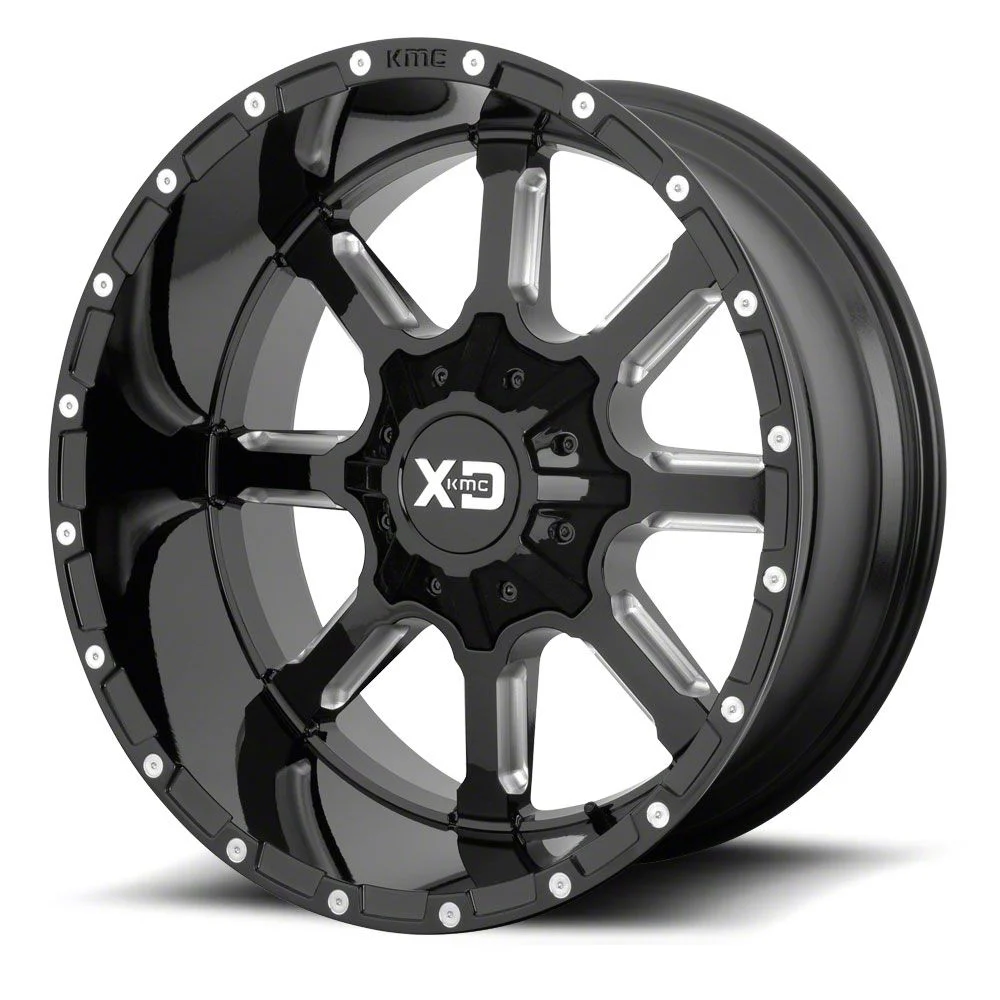 XD Mammoth Gloss Black Milled 6-Lug Wheel; 20x9; 0mm Offset (19-26 Sierra 1500)