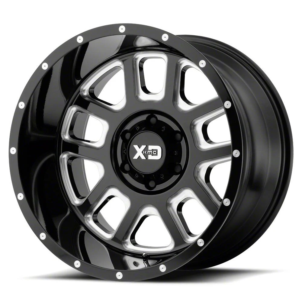 XD Delta Gloss Black Milled 6-Lug Wheel; 22x14; -76mm Offset (07-13 Silverado 1500)