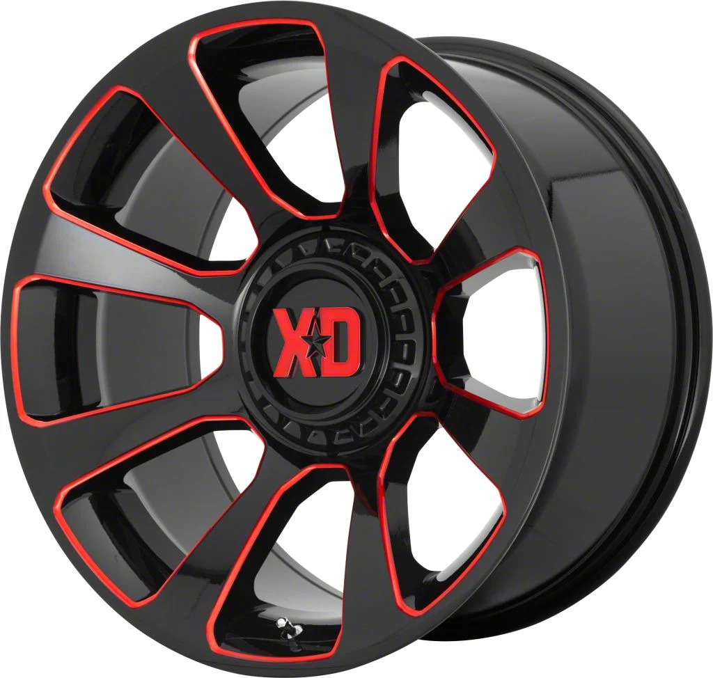 XD Reactor Gloss Black Milled with Red Tint 6-Lug Wheel; 20x9; 18mm Offset (15-20 F-150)