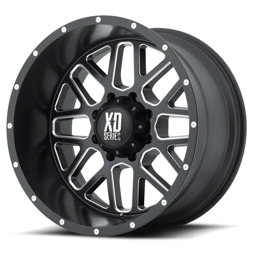 XD Grenade Satin Black Milled 6-Lug Wheel; 20x12; -44mm Offset (19-26 Sierra 1500)