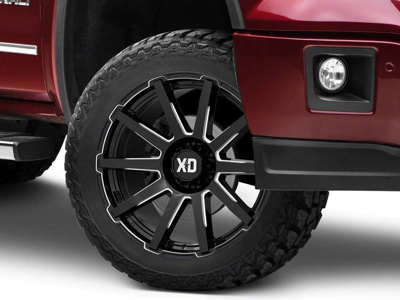 XD Outbreak Gloss Black Milled 6-Lug Wheel; 22x10; 12mm Offset (14-18 Sierra 1500)