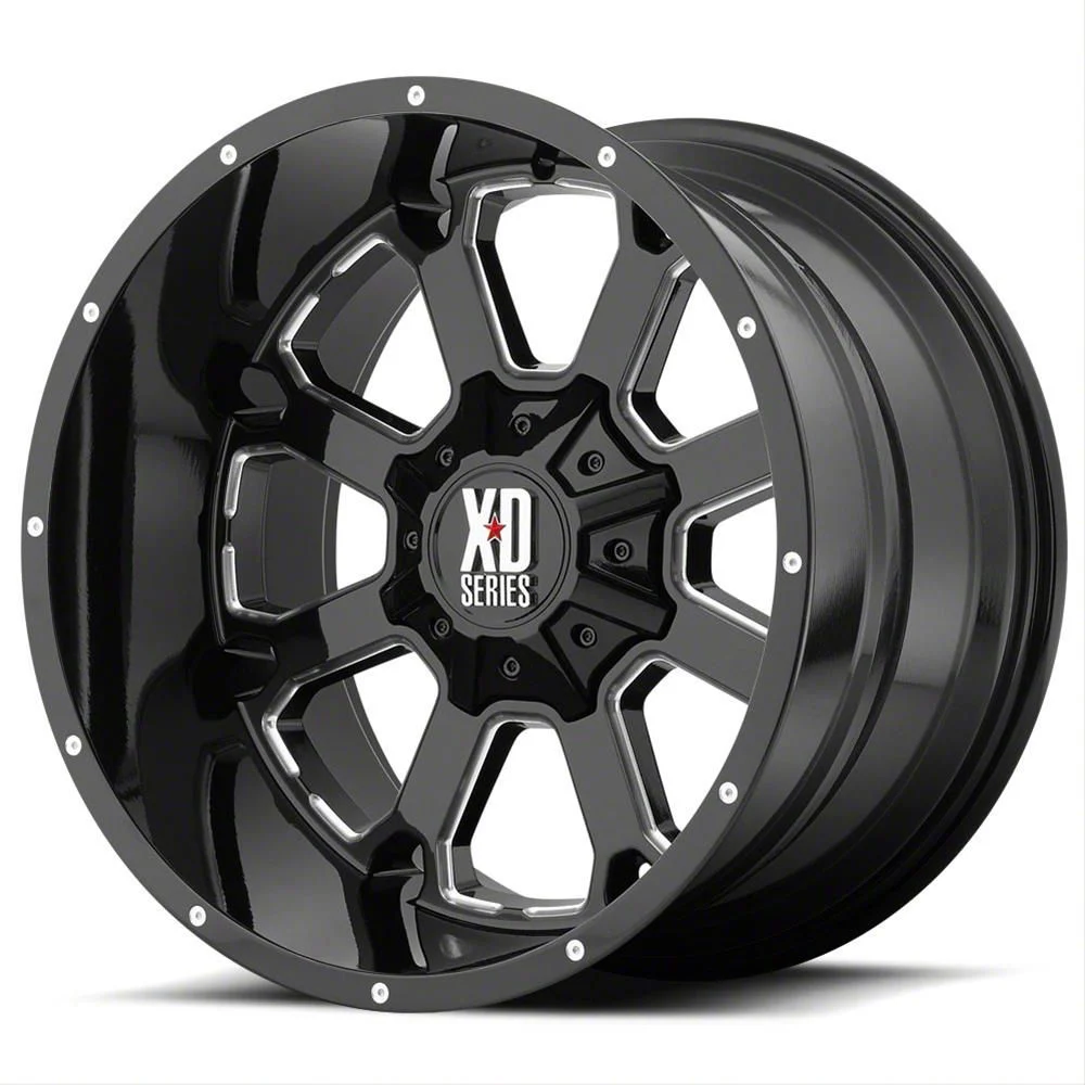 XD Buck 25 Gloss Black Milled 8-Lug Wheel; 20x9; 0mm Offset (07-10 Sierra 3500 HD SRW)