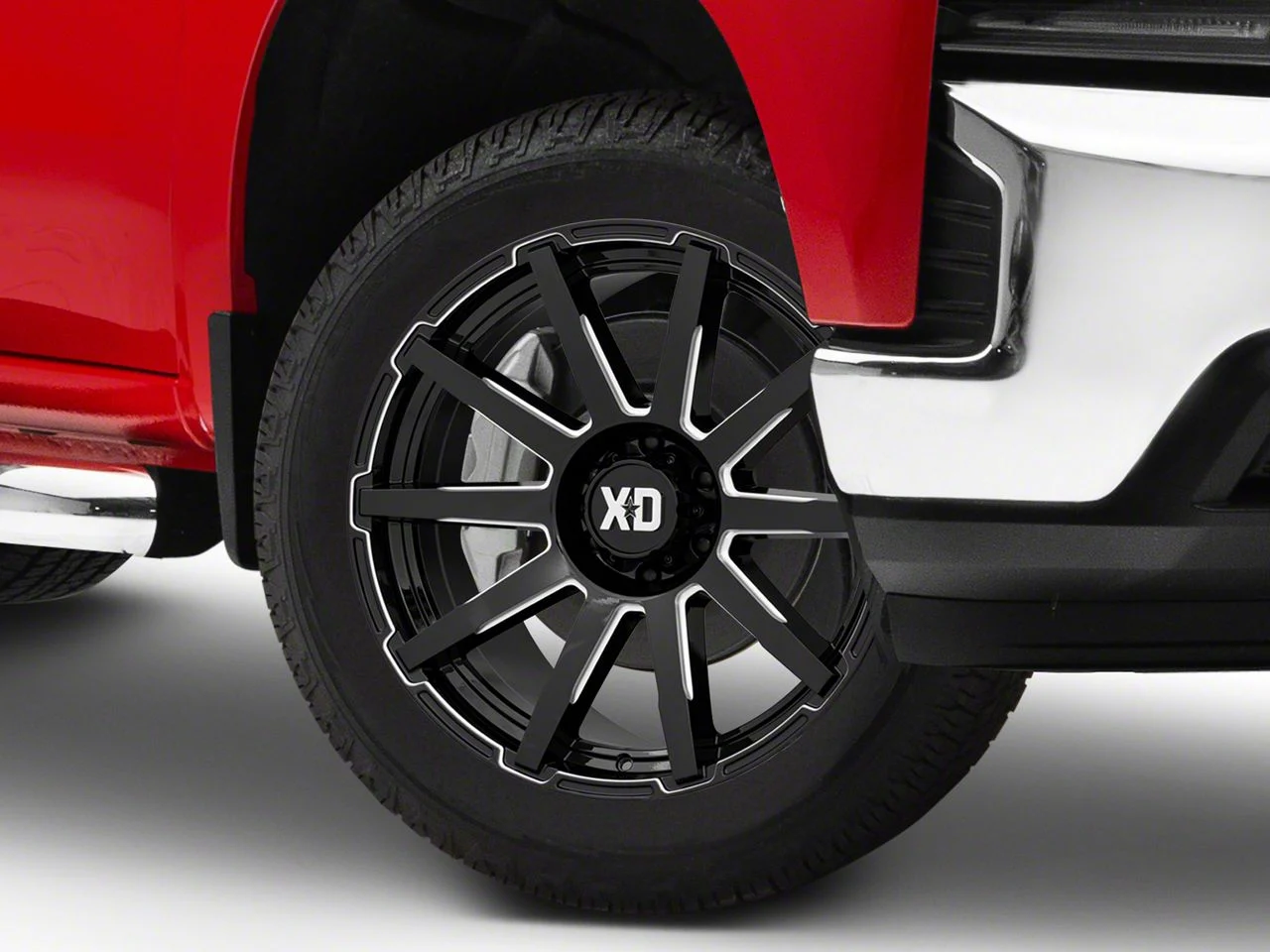 XD Outbreak Gloss Black Milled 6-Lug Wheel; 22x10; 12mm Offset (19-26 Silverado 1500)