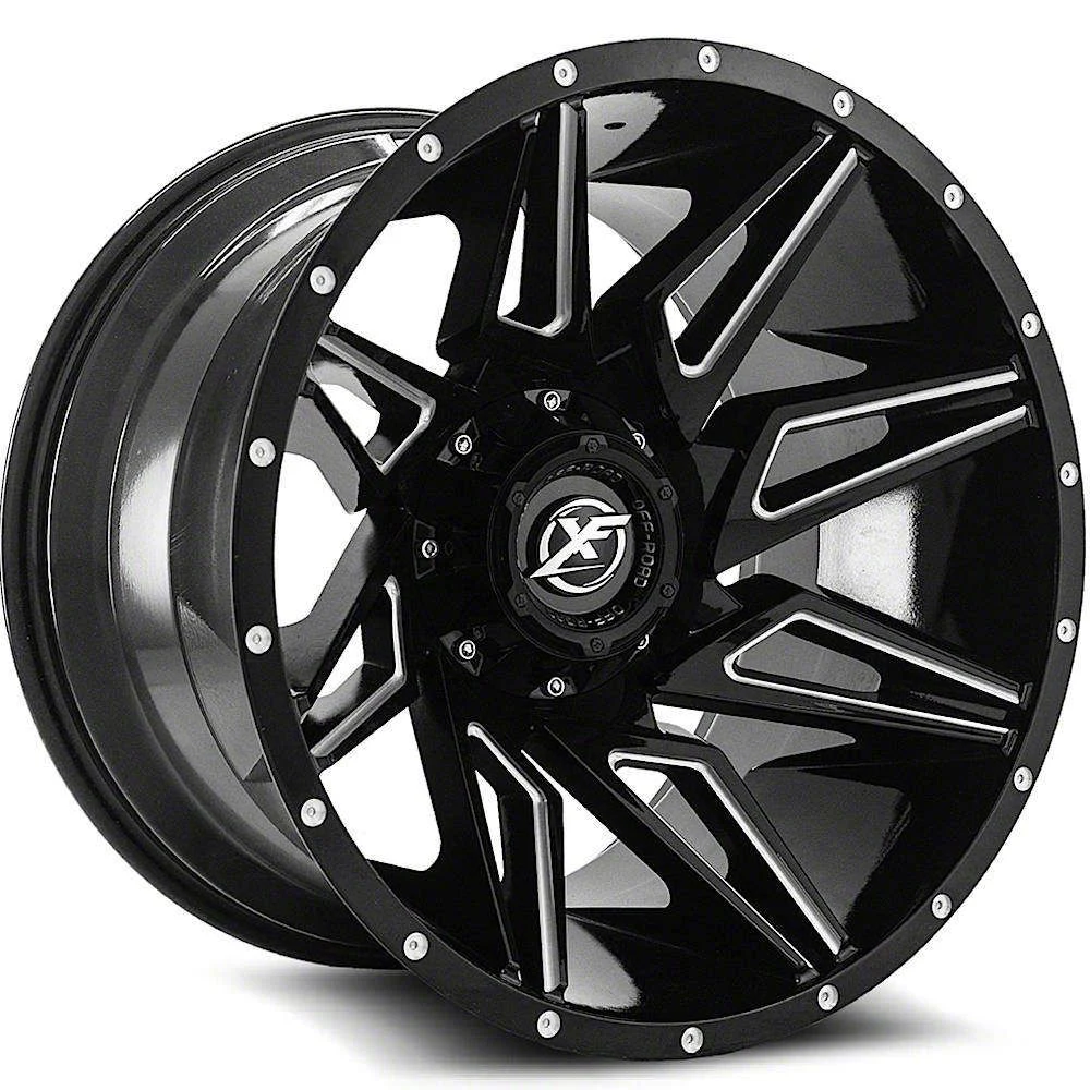 XF Offroad XF-218 Gloss Black Milled 8-Lug Wheel; 20x9; 12mm Offset (10-18 RAM 2500)
