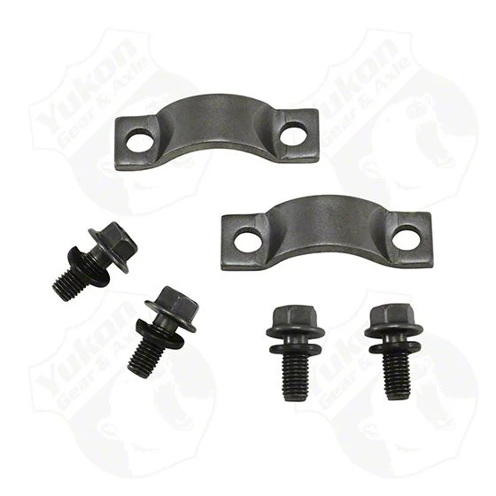 Yukon Gear Universal Joint Strap Kit; Rear; Chrysler 7.25, 8.25, 8.75 or 9.25-Inch; 7260 U-Joint Strap Kit; 1.078-Inch Cap Diameter; Includes 2-Straps and 4-Bolts (02-10 RAM 1500)