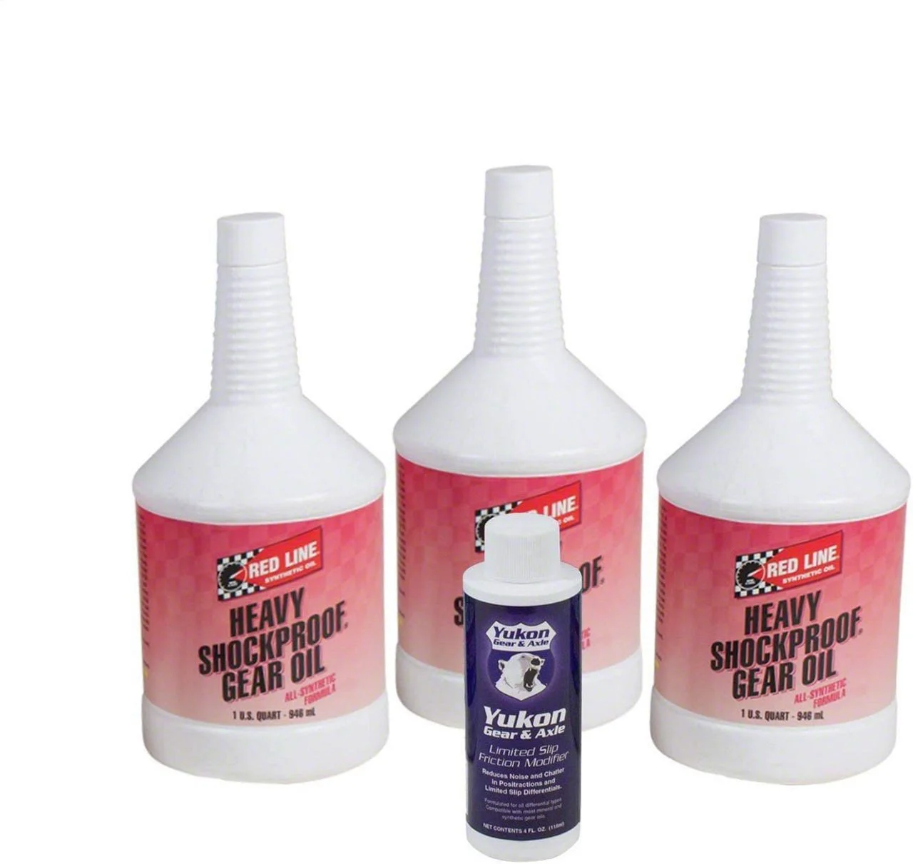 Yukon Gear Differential Oil; 3-Quart Redline Synthetic Shock Proof Oil; 75W250 with 4-Ounce Positraction Additive (03-10 RAM 3500)