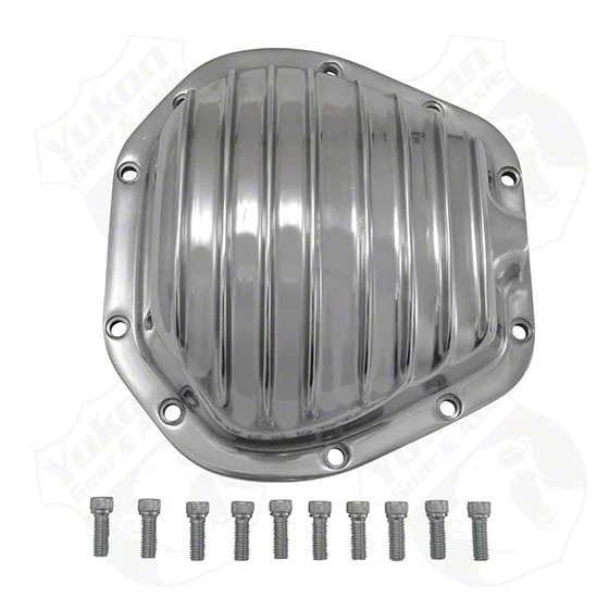 Yukon Gear Differential Cover; Front; Dana 60; Reverse Rotation; Polished Aluminum (11-13 4WD F-250 Super Duty)