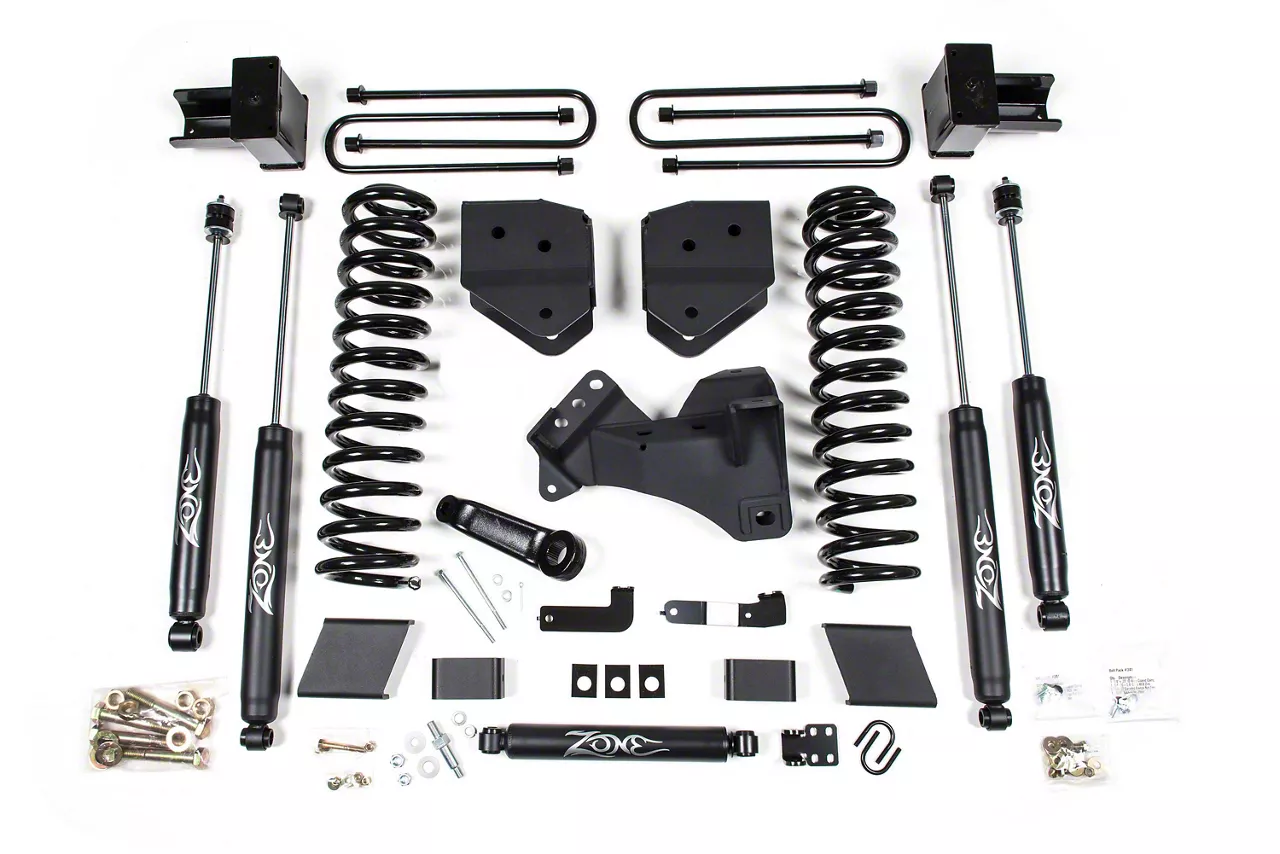 Zone Offroad 4-Inch Suspension Lift Kit with Nitro Shocks (17-22 4WD 6.7L Powerstroke F-250 Super Duty)
