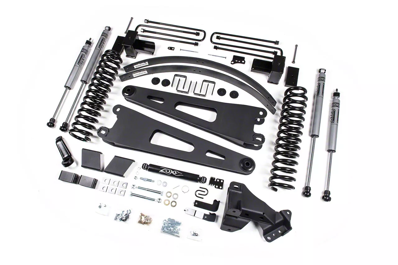 Zone Offroad 6-Inch Radius Arm Lift Kit with Nitro Shocks (17-22 4WD 6.7L Powerstroke F-250 Super Duty)